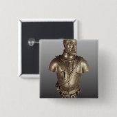Portret bust vierkante button 5,1 cm (Voorkant /achterkant)