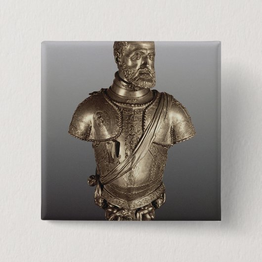 Portret bust vierkante button 5,1 cm (Voorkant)