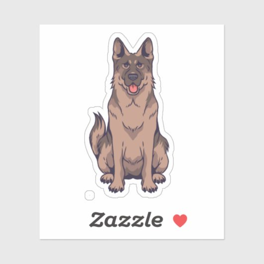 Portret Cartoon Shepherd Sticker (Vel)