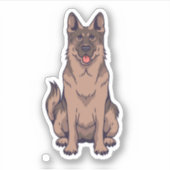 Portret Cartoon Shepherd Sticker (Voorkant)