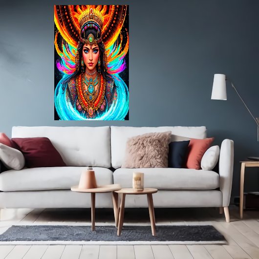 Portret: Chalchiuhtlicue Aztec Goddess | AI Art. Poster