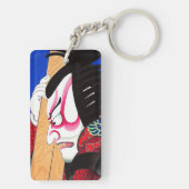 Portret Cool oriental japan kabuki actor Sleutelhanger (achterkant)