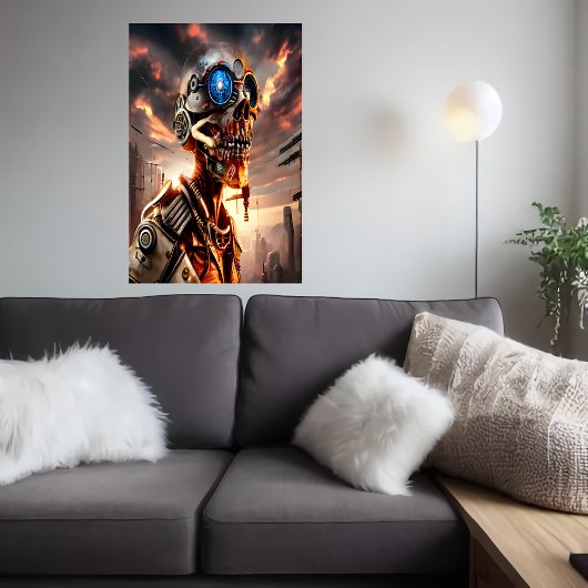 Portret Cyberpunk skeleton | AI Art Poster