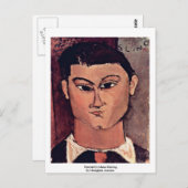 Portret de moise Kiesling van Modigliani Amedeo Briefkaart (Voorkant / Achterkant)