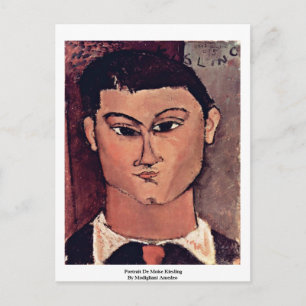 Portret de moise Kiesling van Modigliani Amedeo Briefkaart