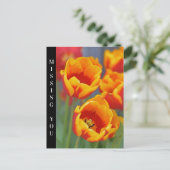 Portret Elegant Yellow and Red Tulip FLower Briefkaart (Staand voorkant)