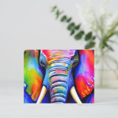 Portret Elephant Art Briefkaart (Staand voorkant)