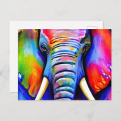 Portret Elephant Art Briefkaart (Voorkant / Achterkant)
