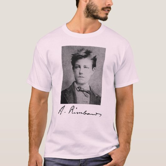 Portret en handtekening van Arthur Rimbaud T-Shirt (Voorkant)