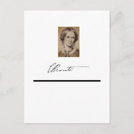 Portret en handtekening van Charlotte Brontë Briefkaart