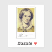 Portret en handtekening van Charlotte Brontë Sticker (Vel)