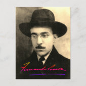 Portret en handtekening van Fernando Pessoa Briefkaart (Voorkant)