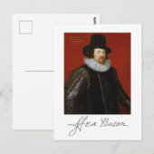 Portret en handtekening van Francis Bacon Briefkaart (Voorkant / Achterkant)