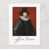 Portret en handtekening van Francis Bacon