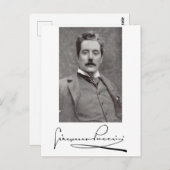 Portret en handtekening van Giacomo Puccini Briefkaart (Voorkant / Achterkant)