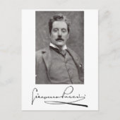 Portret en handtekening van Giacomo Puccini Briefkaart (Voorkant)
