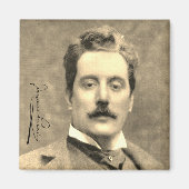 Portret en handtekening van Giacomo Puccini Magneet (Voorkant)