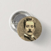 Portret en handtekening van Giacomo Puccini Ronde Button 3,2 Cm (Voorkant /achterkant)