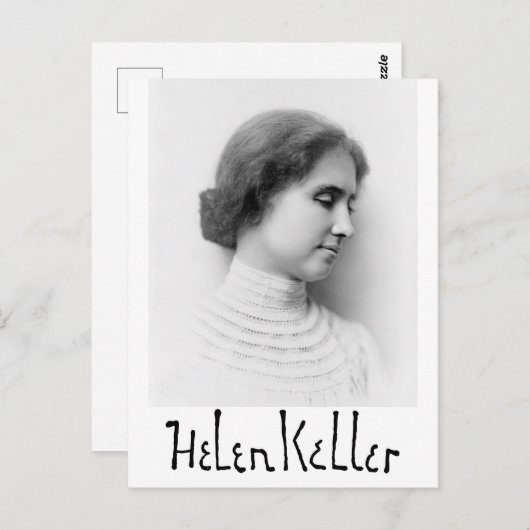 Portret en handtekening van Hellen Keller Briefkaart (Voorkant / Achterkant)