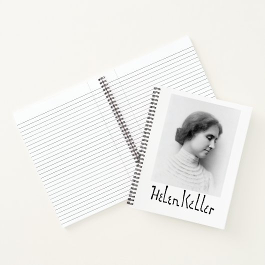 Portret en handtekening van Hellen Keller Notitieboek (Binnen)