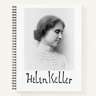 Portret en handtekening van Hellen Keller Notitieboek