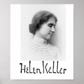 Portret en handtekening van Hellen Keller Poster (Voorkant)
