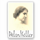 Portret en handtekening van Hellen Keller Sticker (Voorkant)