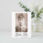 Portret en handtekening van Nellie Bly Briefkaart (Staand voorkant)