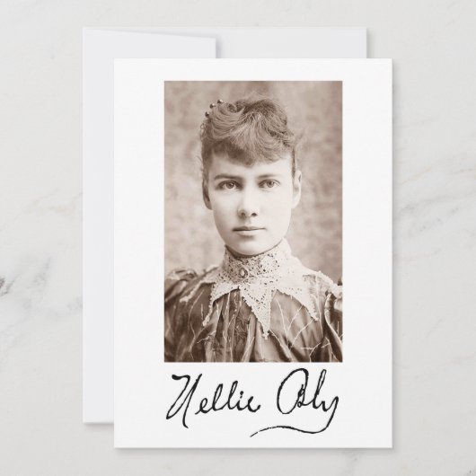 Portret en handtekening van Nellie Bly Kaart (Voorkant)