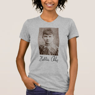 Portret en handtekening van Nellie Bly T-shirt