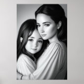 Portret familie moeder en dochter | AI Art Poster (Voorkant)
