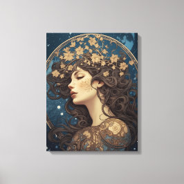 Portret fantasie vrouw stijl tarot canvas afdruk