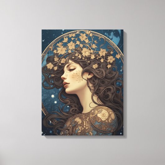 Portret fantasie vrouw stijl tarot canvas afdruk (Voorkant)