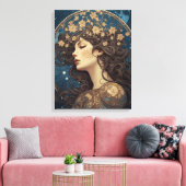 Portret fantasie vrouw stijl tarot canvas afdruk (Insitu (Woonkamer))