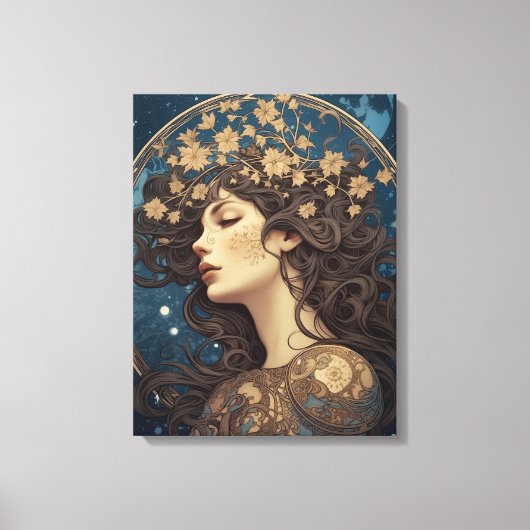 Portret fantasie vrouw stijl tarot canvas afdruk (Voorkant)