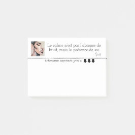 Portret féminin pixelisé apaisant post-it® notes