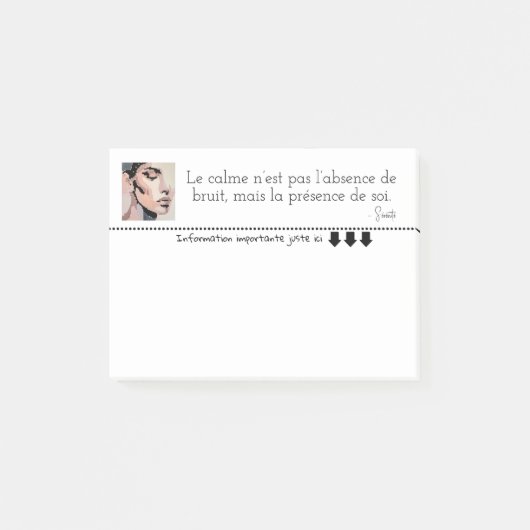 Portret féminin pixelisé apaisant post-it® notes (Voorkant)