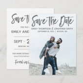 Portret Foto Huwelijk Save the Date Kaart Modern (Voorkant / Achterkant)