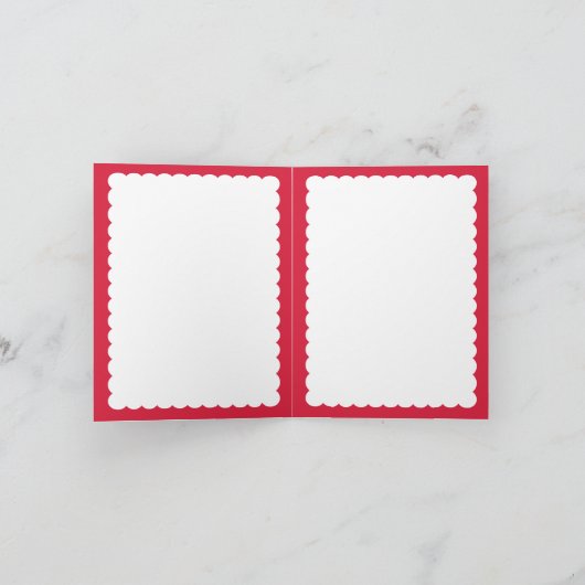 PORTRET FOTO moderne minimale feestelijke plek roo Feestdagen Kaart (Binnen)