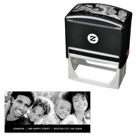 Portret foto-terugzendadres  zelfinktende stempel (In situ)