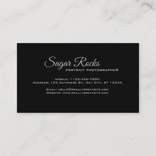 Portret Fotografe Visitekaartje (Achterkant)