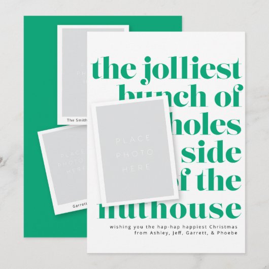 Portret foto's van Jollliest Bunch Holiday Traditi Kaart (Voorkant / Achterkant)