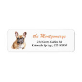 Portret Franse Bulldog Retouradres Etiket (Voorkant)