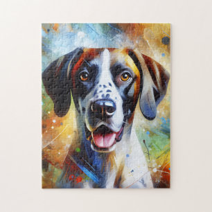 Portret Franse Pointer Hond Acryl Kunstprint Legpuzzel