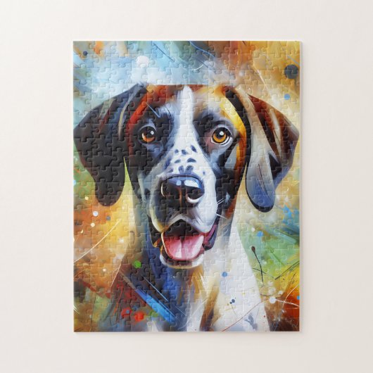 Portret Franse Pointer Hond Acryl Kunstprint Legpuzzel (Verticaal)