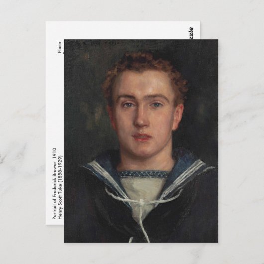 Portret Frederick Brewer op Tuke Briefkaart (Voorkant / Achterkant)