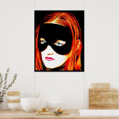 portret gemaskerde vrouw  schoonheidsposter poster (Keuken)