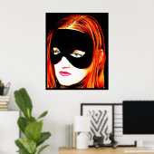 portret gemaskerde vrouw  schoonheidsposter poster (Thuiskantoor)
