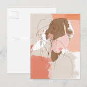 Portret geverfd contour Vrouw Briefkaart (Voorkant / Achterkant)