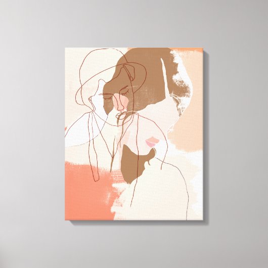 Portret geverfd contour Vrouw Canvas Afdruk (Voorkant)